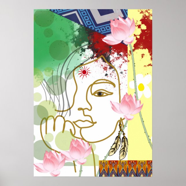 Poster Arte de Parede Mulher e Natureza (Frente)