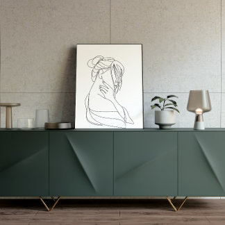Poster Arte de Parede Mulher em Linha Minimalista | Abstr