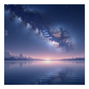 Pôster Arte de Parede Noturna Cósmica Estrelada – Céu Cel