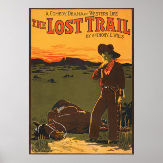 Poster Arte de Parede Ocidental do Pôr do Sol de Cowboy e