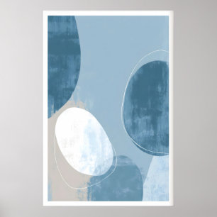 Poster Arte de Parede Oval Abstrata, Formas Camadas, Suti