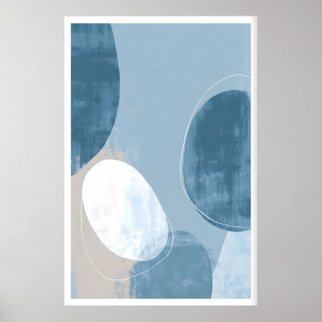 Poster Arte de Parede Oval Abstrata, Formas Camadas, Suti (Frente)
