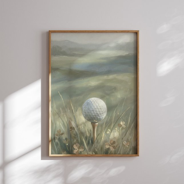 Poster Arte de Parede Paisagem com Bola de Golfe no Tee (Criador carregado)