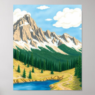 Poster Arte de Parede Paisagem Montanhosa do Colorado