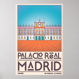 Poster Arte de Parede Palacio Real Madrid - Linhas Limpa,