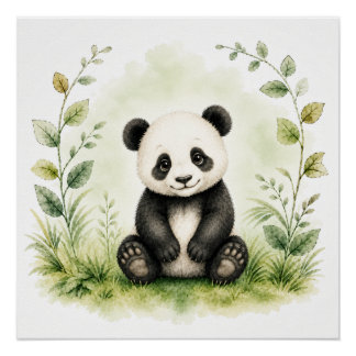 Pôster Arte de Parede Panda Vida Selvagem Poster da Natu