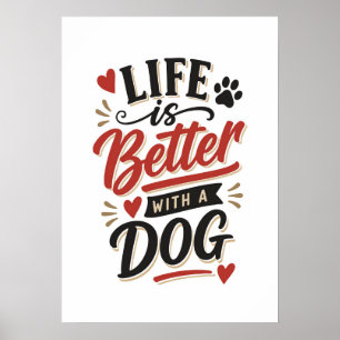 Poster Arte de Parede para Amantes de Cachorros - A Vida 