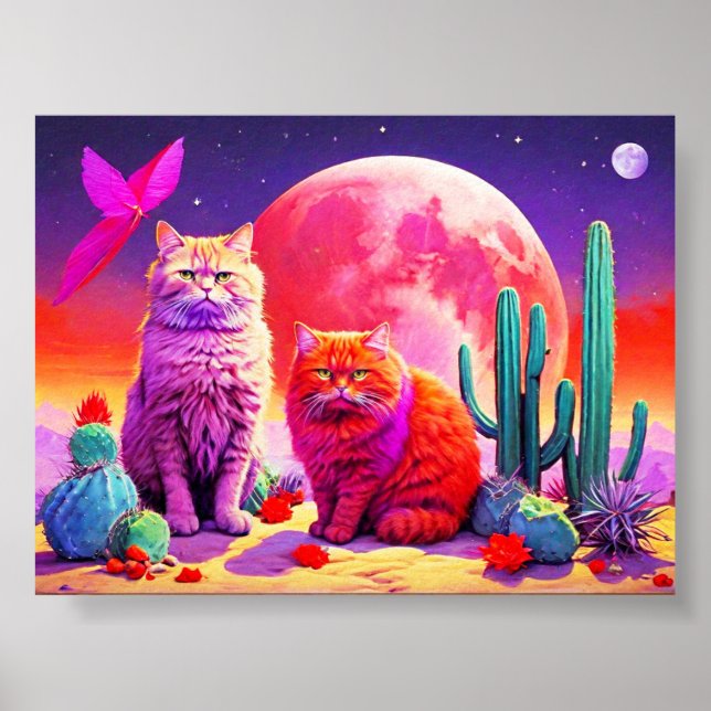 Poster Arte de Parede para Amantes de Gatos (Frente)