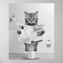Arte de Parede para Banheiro Amantes de Gatos, Gat