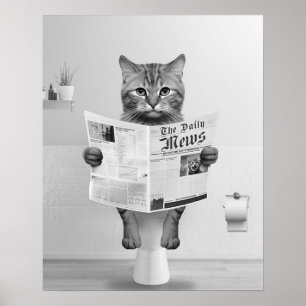 Poster Arte de Parede para Banheiro Amantes de Gatos, Gat