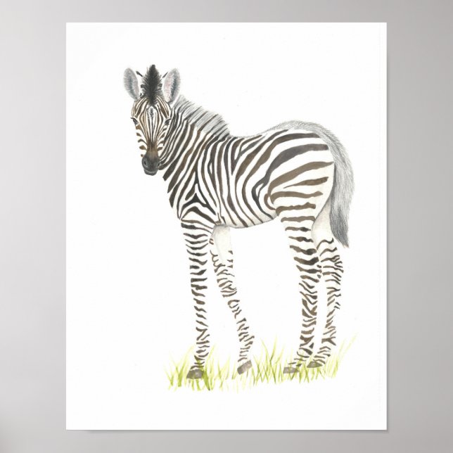 Poster Arte de parede para berçário com animais da savana (Frente)