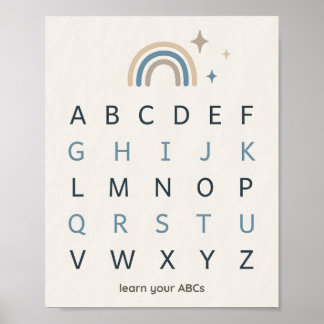 Poster Arte de Parede para Berçário com Letras Maiúsculas