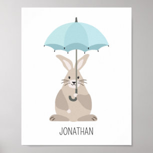 Poster Arte de parede para berçário com nome personalizad