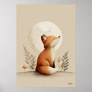 Poster Arte de Parede para Berçário de Raposa Escandinava
