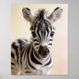 Poster Arte de Parede para Berçário de Zebra Bebê