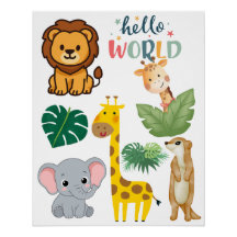 Arte de Parede para Berçário dos Amigos do Safari 