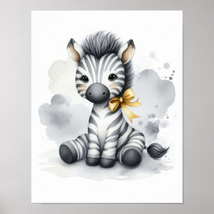 Poster Arte de Parede para Berçário Selva de Zebras