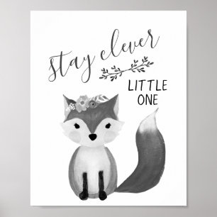 Poster Arte de Parede para Berçário Stay Clever