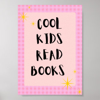 Poster Arte de Parede para Crianças Leem Livros | Cartaz