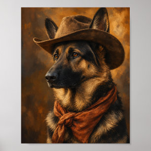 Poster Arte de Parede Pastor Alemão — Retrato de Vaqueiro