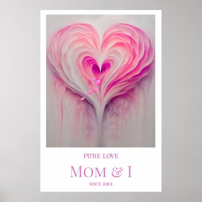 Poster Arte de Parede Personalizada "Amor Puro" - Mãe e E (Frente)