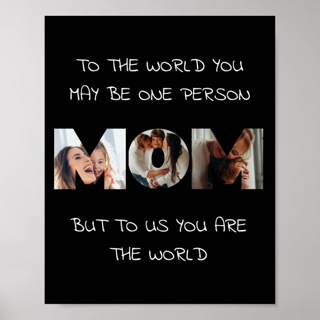 Poster Arte de Parede Personalizada com Foto e Citação pa (Frente)