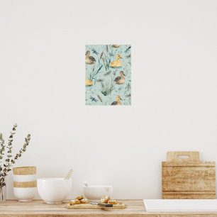 Poster Arte de Parede Personalizada com Tema de Pato Be