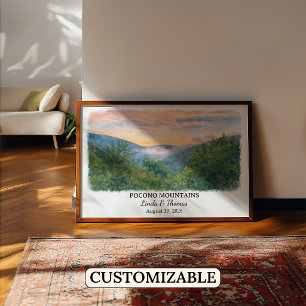 Poster Arte de Parede Personalizada das Montanhas Pocono,