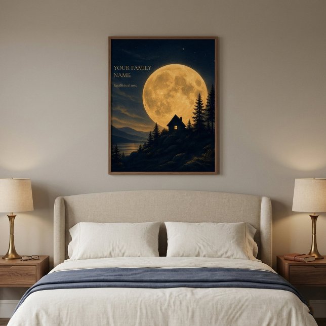 Poster Arte de Parede Personalizada de Cabana ao Luar (Criador carregado)