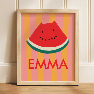Poster Arte de Parede Personalizada de Melancia para Cria