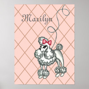 Poster Arte de Parede Personalizada de Poodle Francês Ros