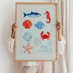 Poster Arte de Parede Pintura do Oceano Vida Marinha – Ce