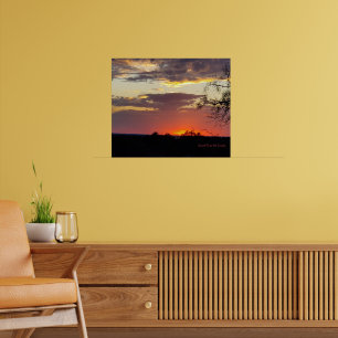 Poster Arte de Parede Pôr do Sol Texas Hill Country Carta