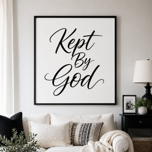 Poster Arte de Parede Preto e Branco Mantida por Deus