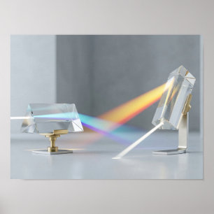 Poster Arte de Parede Prisma de Cristal Arco-íris Refraçã