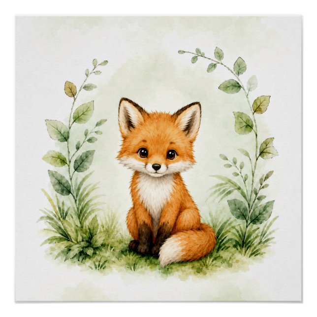 Pôster Arte de Parede Raposa da Floresta Poster da Nature (Frente)