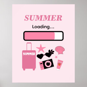 Poster Arte de Parede Rosa de Verão Carregando
