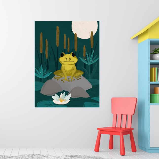 Poster Arte de Parede Sapo Lua Cheia do Lago à Meia-Noite (Berçário 1)