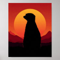 Arte de Parede Silhueta do Pôr do Sol – Animal Maj