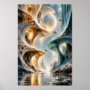 Poster Arte de Parede Surrealista Arquitetura Orgânica Do
