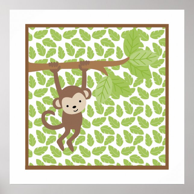 Poster Arte de Parede Sweet Safari Little Monkey para Ber (Frente)