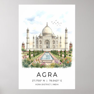 Poster Arte de Parede Taj Mahal Design Elegante de Marfim
