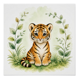 Pôster Arte de Parede Tigre Vida Selvagem Poster Natureza