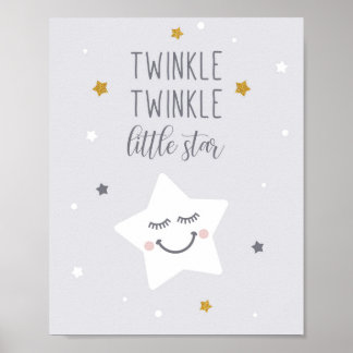 Poster Arte de Parede Tinkle Tinkle Little Star para Berç