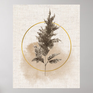 Poster Arte de Parede Tom Terroso de Grama dos Pampas Boh