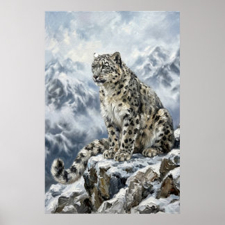 Poster Arte de Parede Totem Leopardo da Neve – Arte Refin