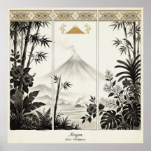Arte de Parede Tríptico do Vulcão Mayon