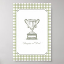 Arte de Parede Troféu Vintage Campeão de Coração