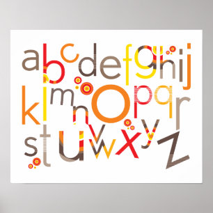Pôster ARTE DE PAREDE: TYPOGRAPHY - alfabeto de tendência