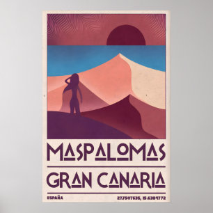 Poster Arte de Parede Vintage de Maspalomas Cartaz de Via